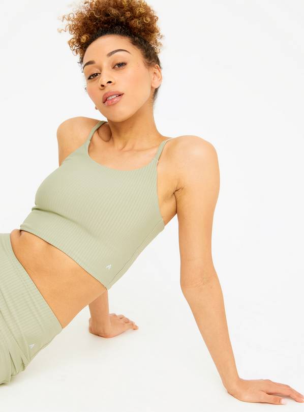 Active Sage Green Coord Ottoman Crop Top S